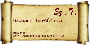 Szabari Teofánia névjegykártya